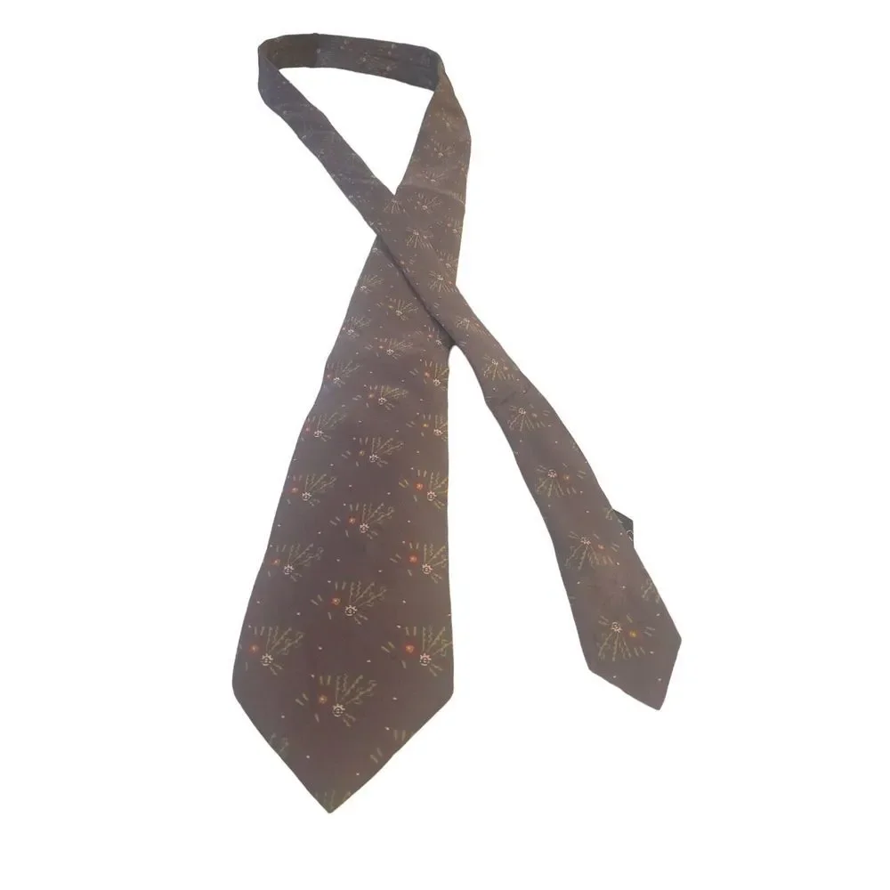 HIROKO KOSHINO HOMME NeckTie Men Multicolor Abstract Floral Silk Luxury Designer
